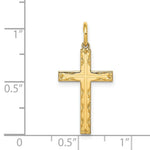 Load image into Gallery viewer, 14K Yellow Gold Laser Designed Cross Pendant 26mm length
