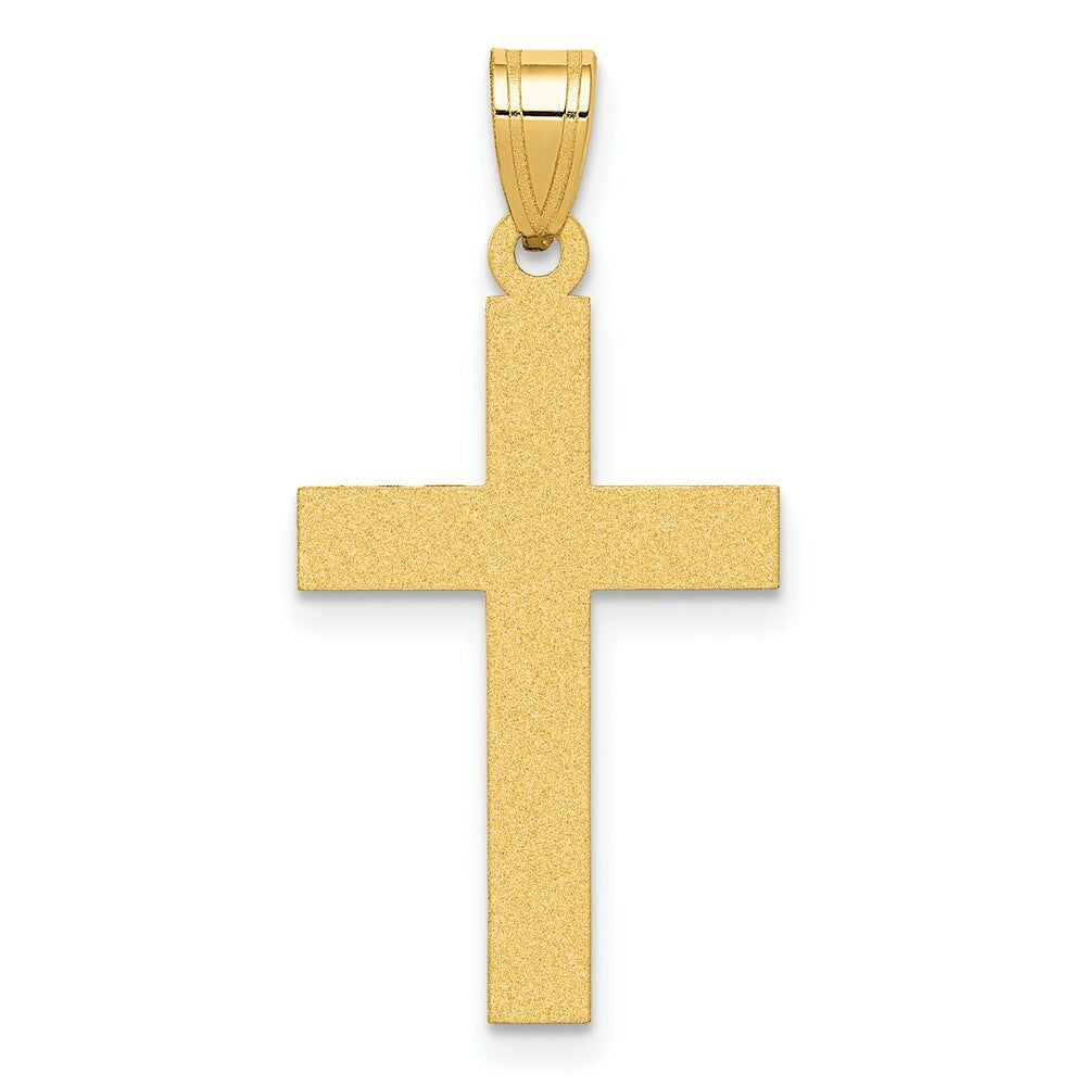 14K Yellow Gold Polished Cross Pendant 28mm length