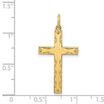 Load image into Gallery viewer, 14K Yellow Gold Laser Designed Cross Pendant 32mm length
