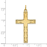 Load image into Gallery viewer, 14K Yellow Gold Laser Designed Cross Pendant 40mm length
