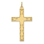 Load image into Gallery viewer, 14K Yellow Gold Laser Designed Cross Pendant 40mm length
