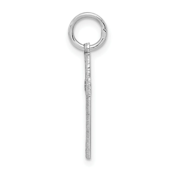 14K White Gold Laser Designed Cross Charm 23mm length