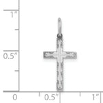 Load image into Gallery viewer, 14K White Gold Laser Designed Cross Charm 23mm length
