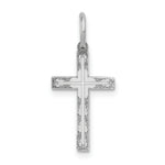 Load image into Gallery viewer, 14K White Gold Laser Designed Cross Charm 23mm length
