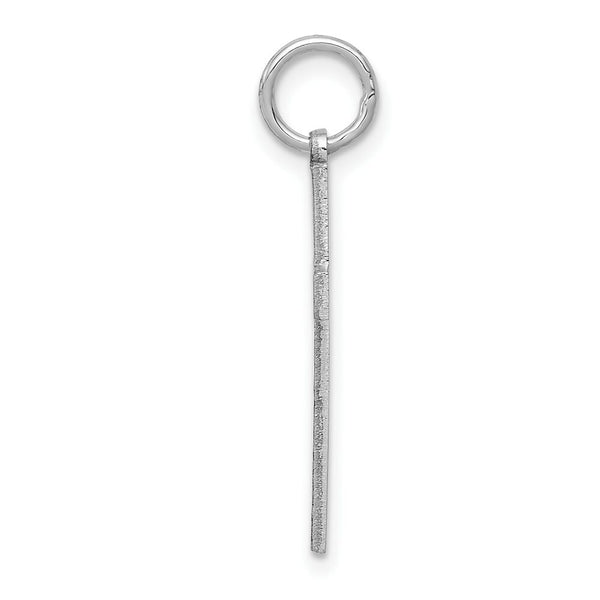 14K White Gold Laser Designed Cross Pendant 26mm length