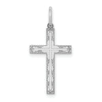 Load image into Gallery viewer, 14K White Gold Laser Designed Cross Pendant 26mm length
