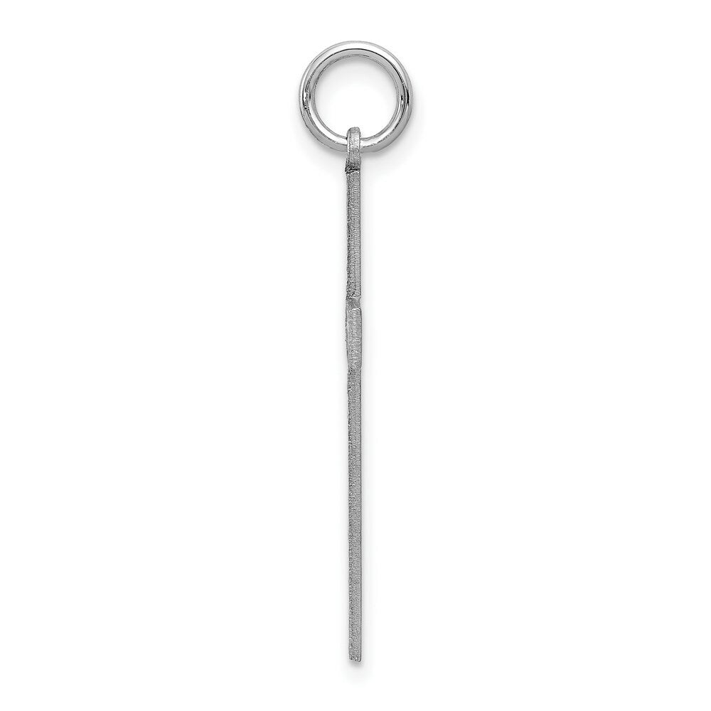 14K White Gold Laser Designed Cross Pendant 32mm length