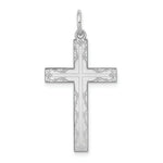 Load image into Gallery viewer, 14K White Gold Laser Designed Cross Pendant 32mm length
