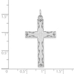 Load image into Gallery viewer, 14K White Gold Laser Designed Cross Pendant 40mm length
