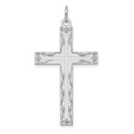 Load image into Gallery viewer, 14K White Gold Laser Designed Cross Pendant 40mm length
