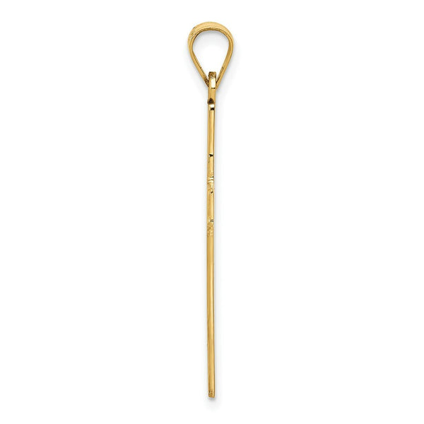 14K Yellow Gold Polished Cross Pendant 35mm length
