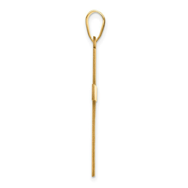 14K Yellow Gold Satin Cross Pendant