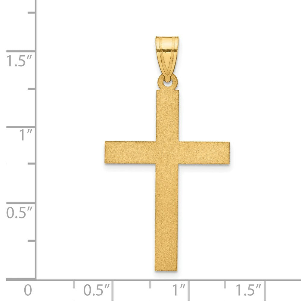 14K Yellow Gold Satin Cross Pendant