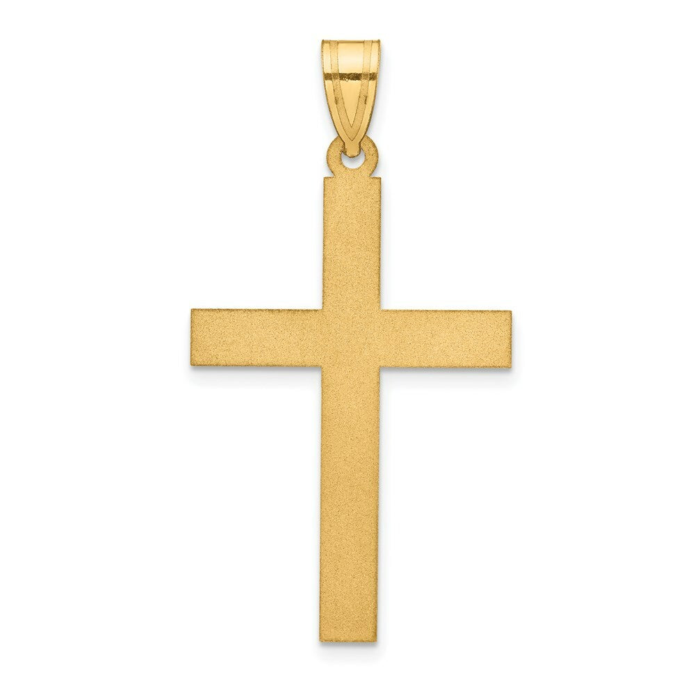 14K Yellow Gold Satin Cross Pendant
