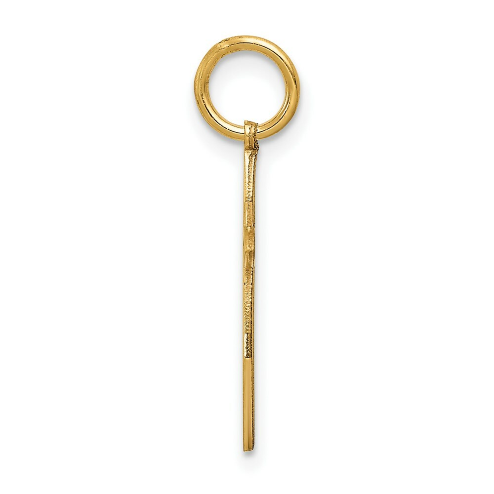 14K Yellow Gold Laser Designed Cross Charm 22mm length