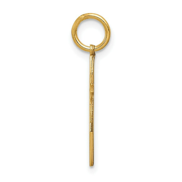 14K Yellow Gold Laser Designed Cross Charm 22mm length