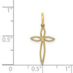Load image into Gallery viewer, 14K Yellow Gold Laser Designed Cross Charm 22mm length
