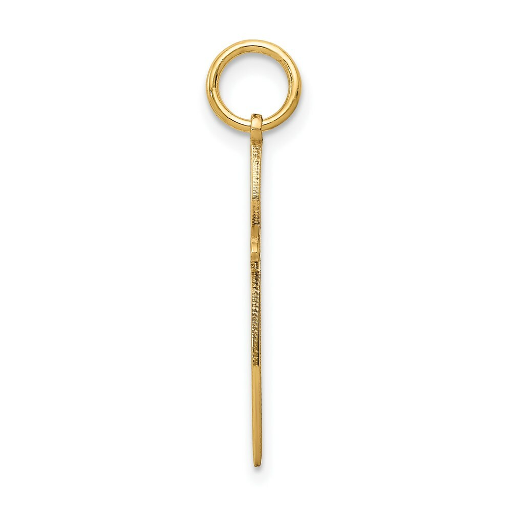 14K Yellow Gold Laser Designed Cross Charm 25mm length