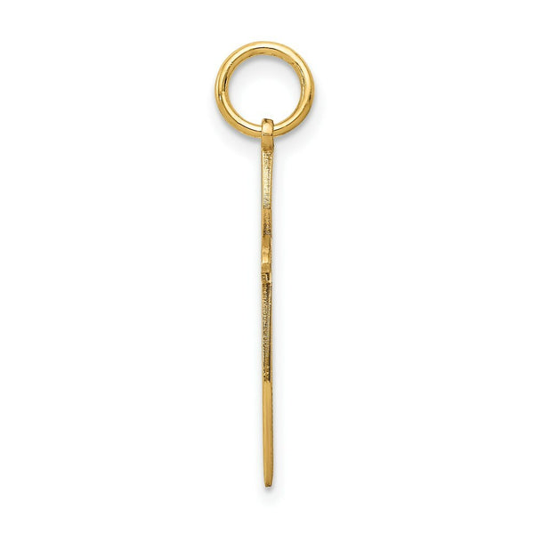 14K Yellow Gold Laser Designed Cross Charm 25mm length