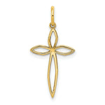 Load image into Gallery viewer, 14K Yellow Gold Laser Designed Cross Charm 25mm length
