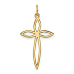 Load image into Gallery viewer, 14K Yellow Gold Laser Designed Cross Pendant 31mm length
