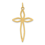 Load image into Gallery viewer, 14K Yellow Gold Laser Designed Cross Pendant 39mm length
