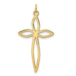 Load image into Gallery viewer, 14K Yellow Gold Laser Designed Cross Pendant 39mm length
