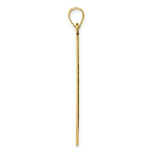 14K Yellow Gold Polished Cross Pendant 46mm length