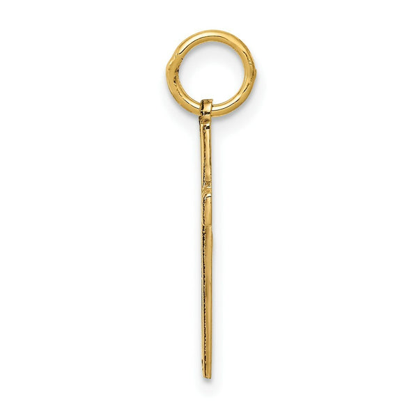 14K Yellow Gold Laser Designed Cross Charm 21mm length