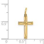 Load image into Gallery viewer, 14K Yellow Gold Laser Designed Cross Charm 21mm length
