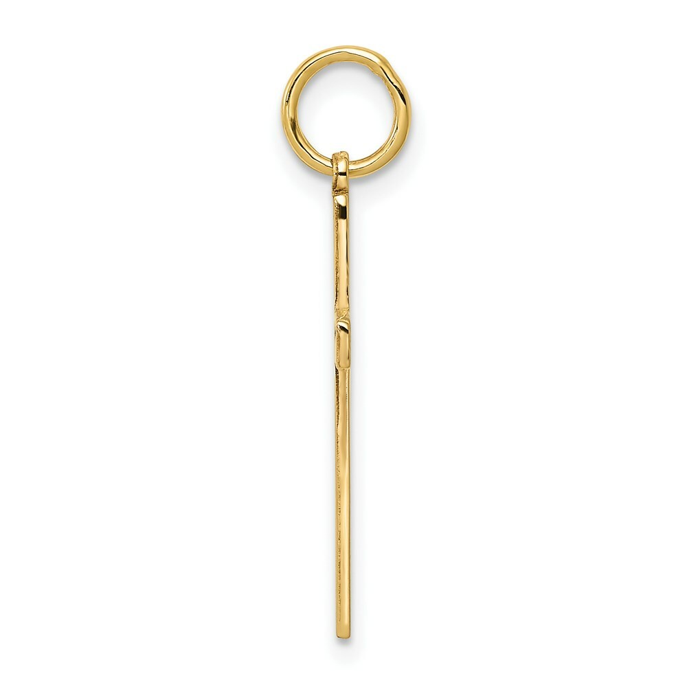 14K Yellow Gold Laser Designed Cross Charm 25mm length