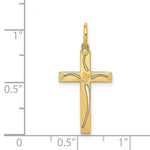 Load image into Gallery viewer, 14K Yellow Gold Laser Designed Cross Charm 25mm length
