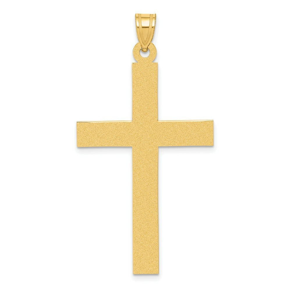 14K Yellow Gold Polished Cross Pendant 50mm length