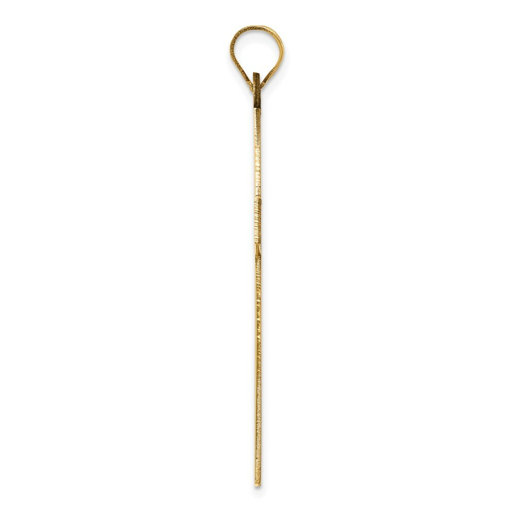 14K Yellow Gold Polished Cross Pendant 50mm length
