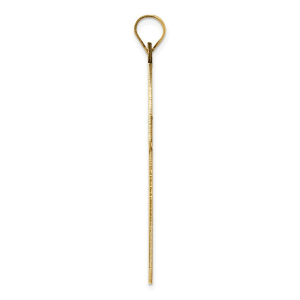 14K Yellow Gold Polished Cross Pendant 50mm length