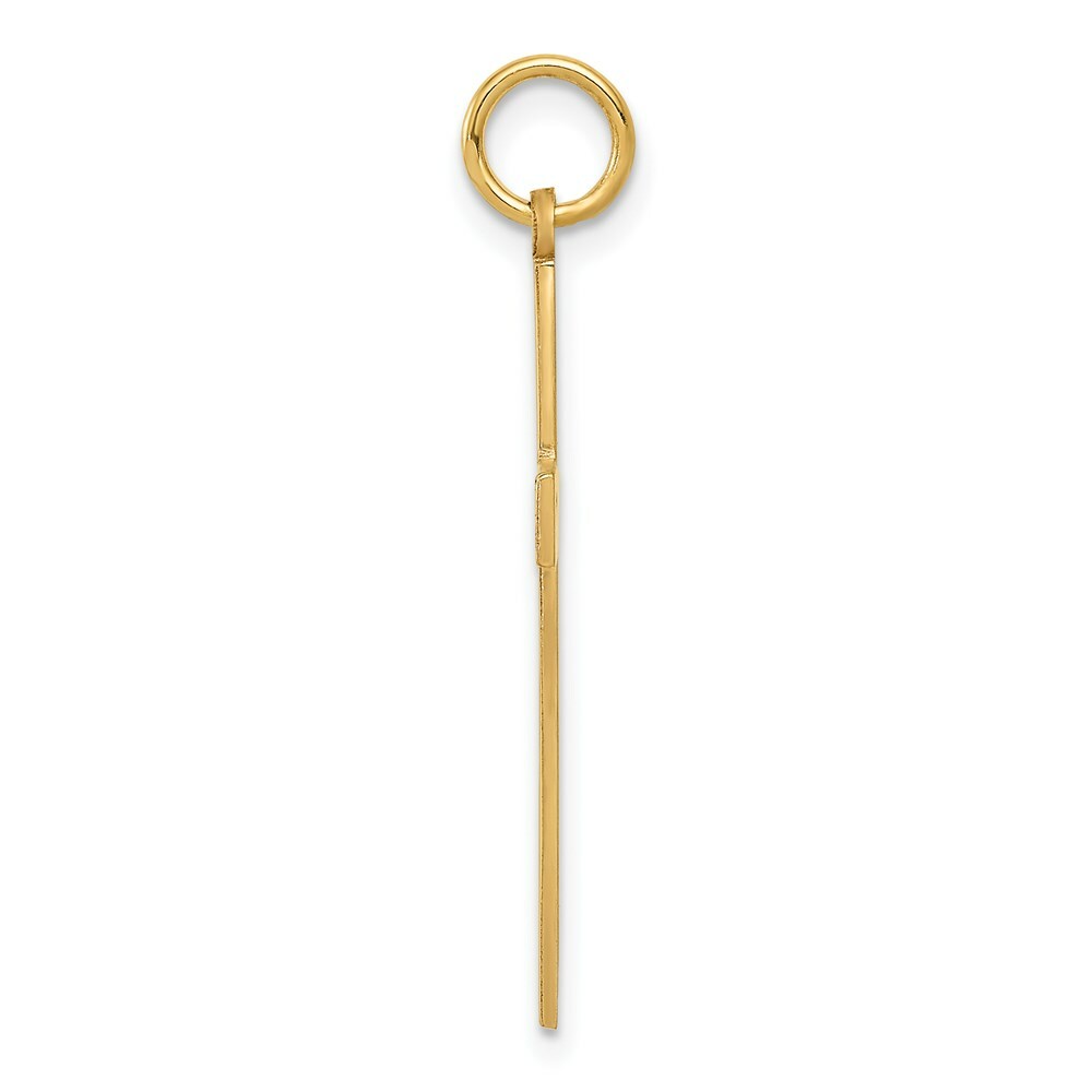 14K Yellow Gold Laser Designed Cross Pendant 31mm length