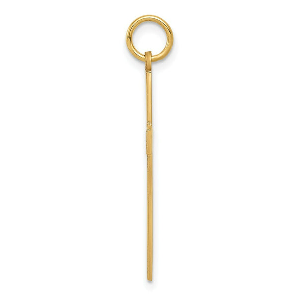 14K Yellow Gold Laser Designed Cross Pendant 31mm length