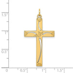 Load image into Gallery viewer, 14K Yellow Gold Laser Designed Cross Pendant 39mm length
