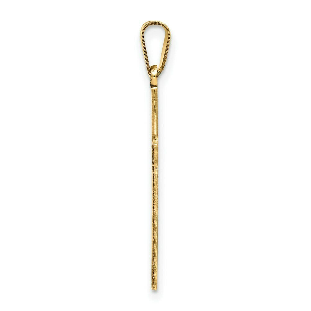 14K Yellow Gold Solid Cross Pendant 29mm length