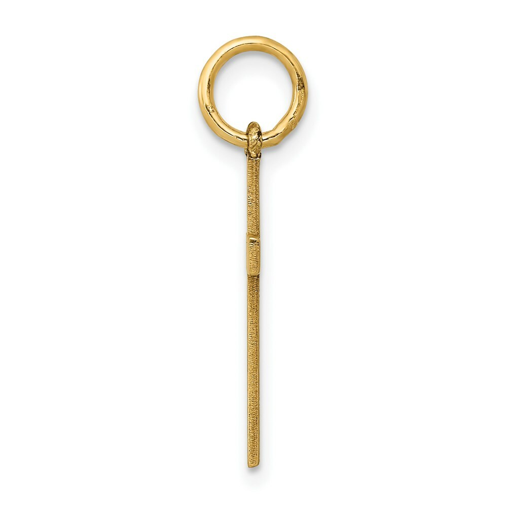 14K Yellow Gold Laser Designed Cross Charm 21mm length