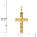 Load image into Gallery viewer, 14K Yellow Gold Laser Designed Cross Charm 21mm length
