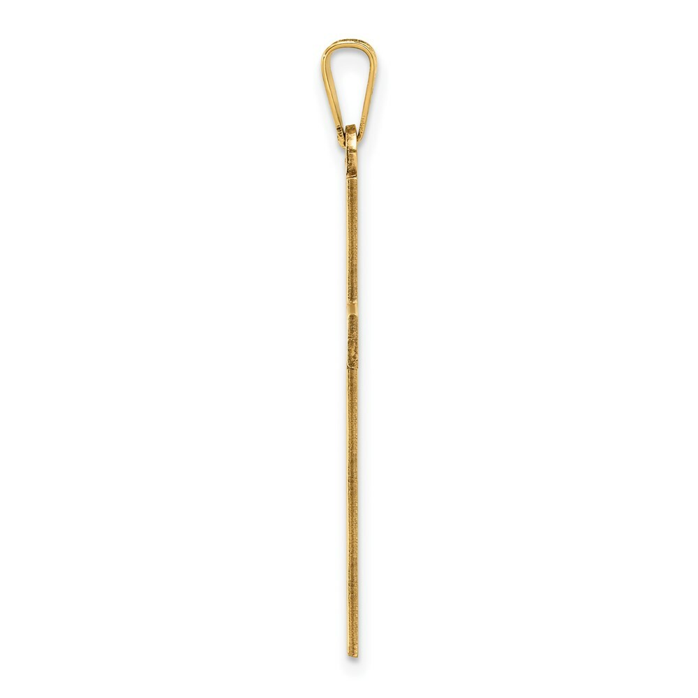 14K Yellow Gold Solid Cross Pendant 36mm length