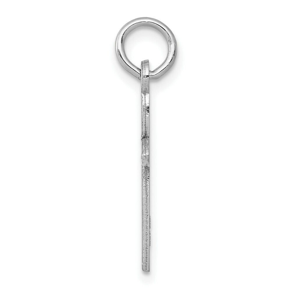 14K White Gold Laser Designed Cross Charm 21mm length