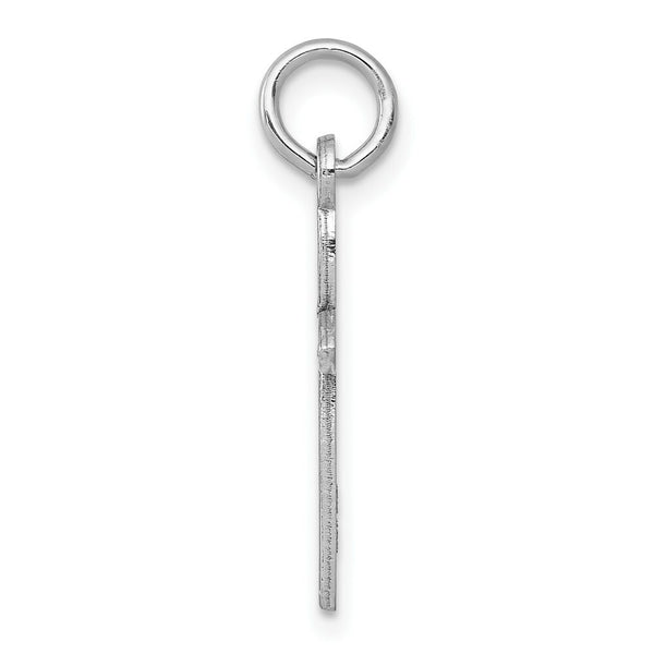 14K White Gold Laser Designed Cross Charm 21mm length