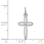 Load image into Gallery viewer, 14K White Gold Laser Designed Cross Charm 21mm length
