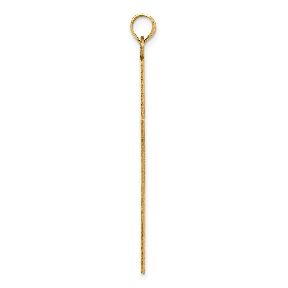 14K Yellow Gold Solid Cross Pendant 49mm length