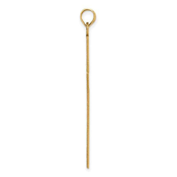 14K Yellow Gold Solid Cross Pendant 49mm length