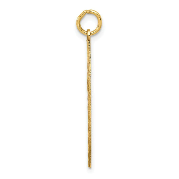 14K Yellow Gold Laser Designed Cross Pendant 31mm length