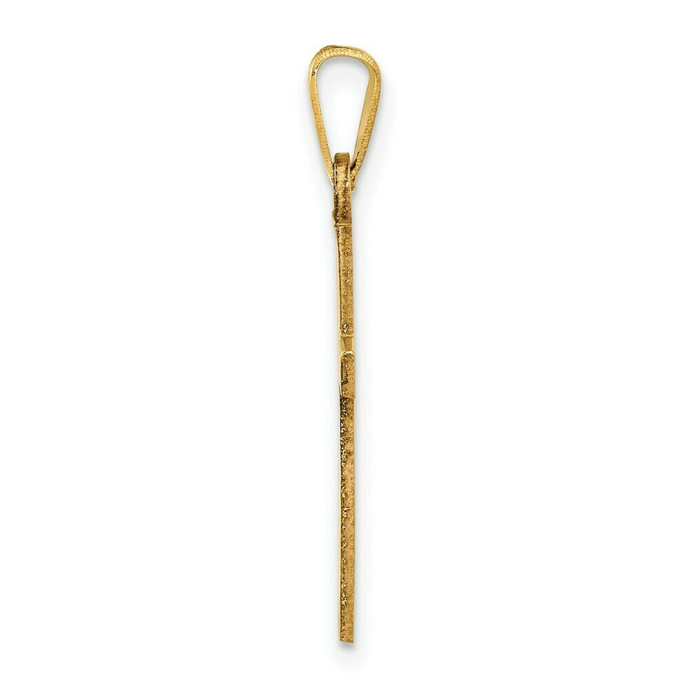 14K Yellow Gold Solid Cross Pendant 25mm length