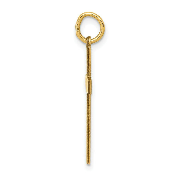 14K Yellow Gold Laser Designed Cross Charm 26mm length
